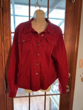 Women’s Red Button-Front Jacket